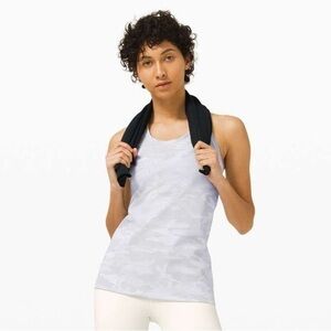 Lululemon Cool Racerback in Incognito Camo Jacquard Alpine White Starlight